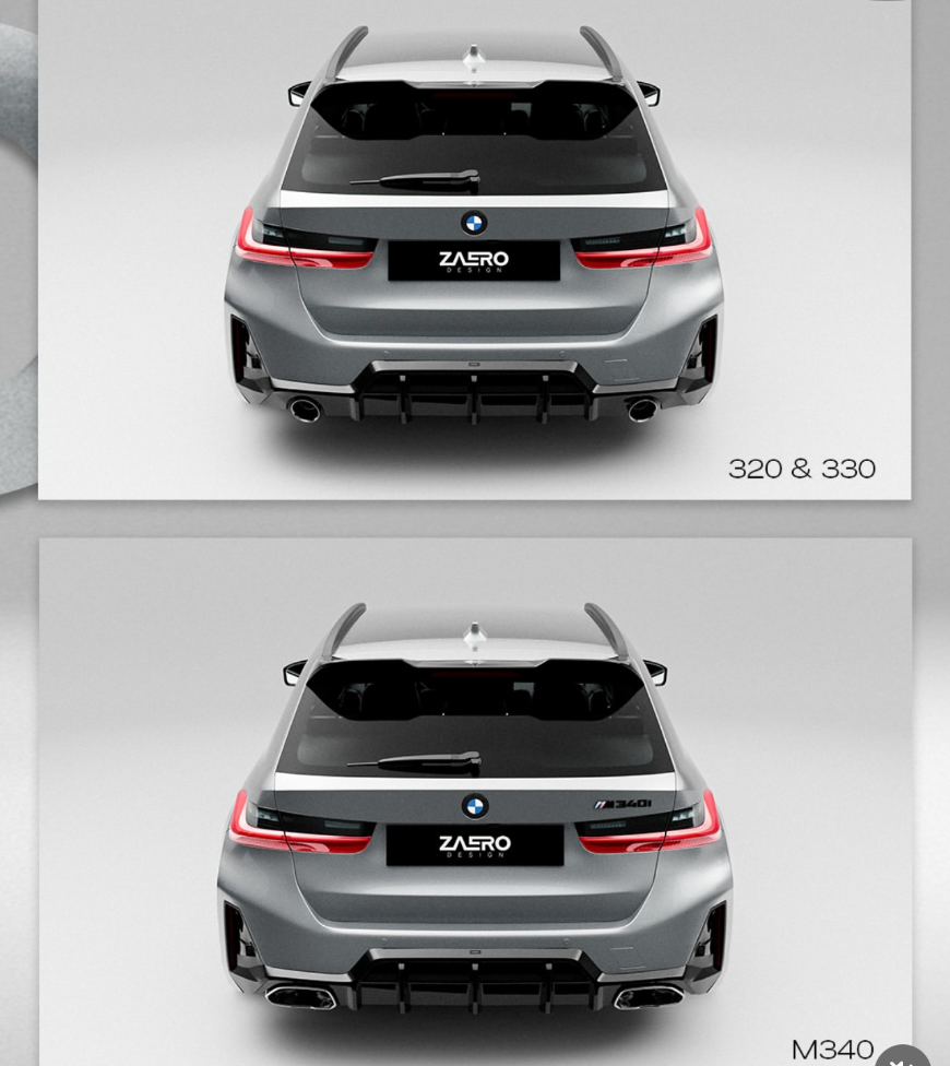 BMW M340i, 330i & 320i G20 G21 LCI EVO-1 Gloss Black Rear Diffuser