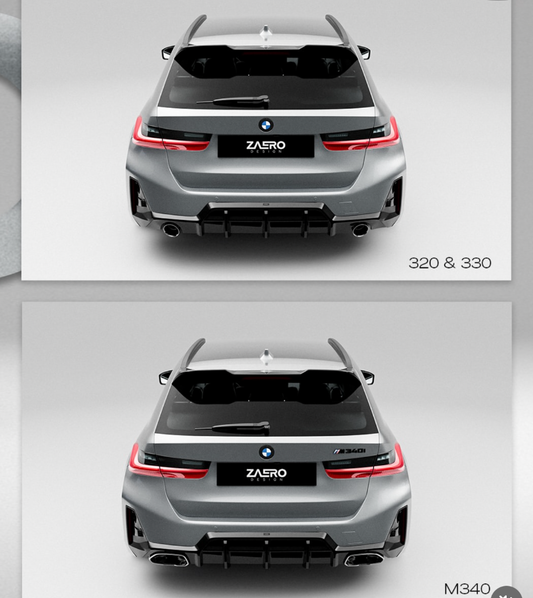 BMW M340i, 330i & 320i G20 G21 LCI EVO-1 Gloss Black Rear Diffuser