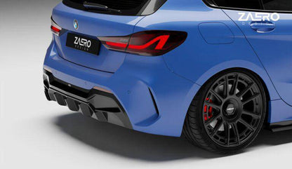 BMW 1 Series M Sport F40 Single Exit (116i 116d 118i 118d) EVO - 1 Gloss Black Rear Diffuser by ZAERO (2019+) - AUTOID - Rear Diffusers - Zaero Design