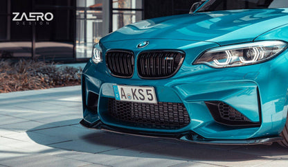 BMW M2 F87 EVO - S Gloss Black Front Splitter by ZAERO (2015 - 2018) - AUTOID - Front Lips & Splitters - Zaero Design