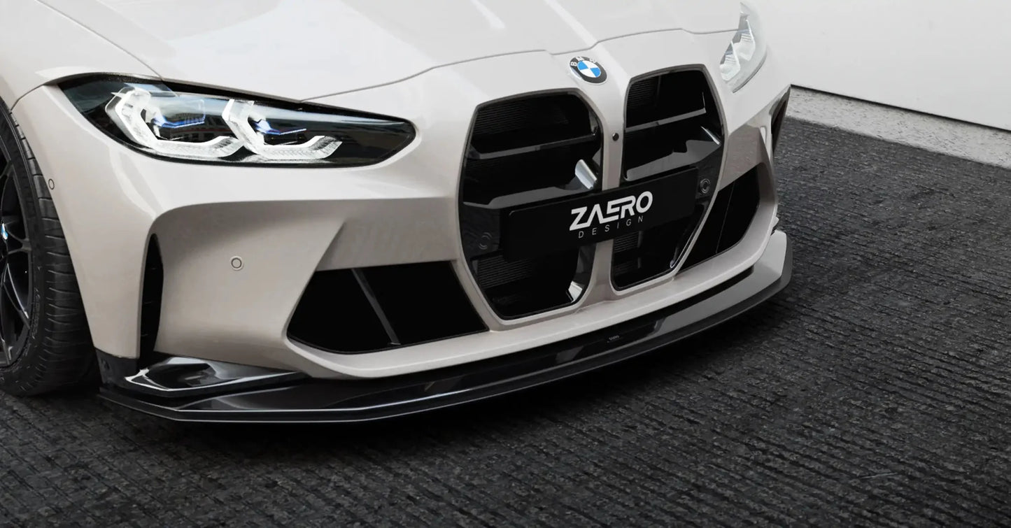 BMW M3 G80 G81 & M4 G82 G83 EVO - S Gloss Black Front Kidney Grilles by ZAERO (2021+) - AUTOID - Front Grille - Zaero Design