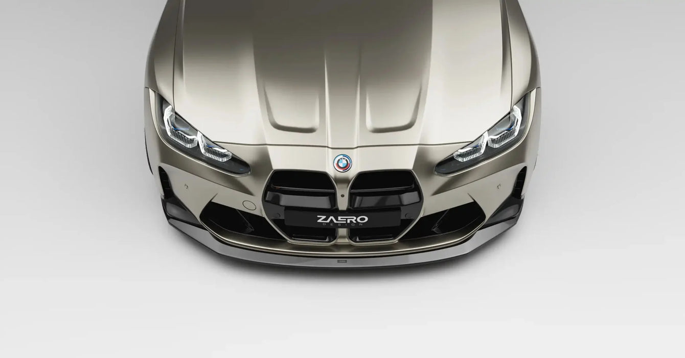 BMW M3 G80 G81 & M4 G82 G83 EVO - S Gloss Black Front Lip by ZAERO (2021+) - AUTOID - Front Lips & Splitters - Zaero Design
