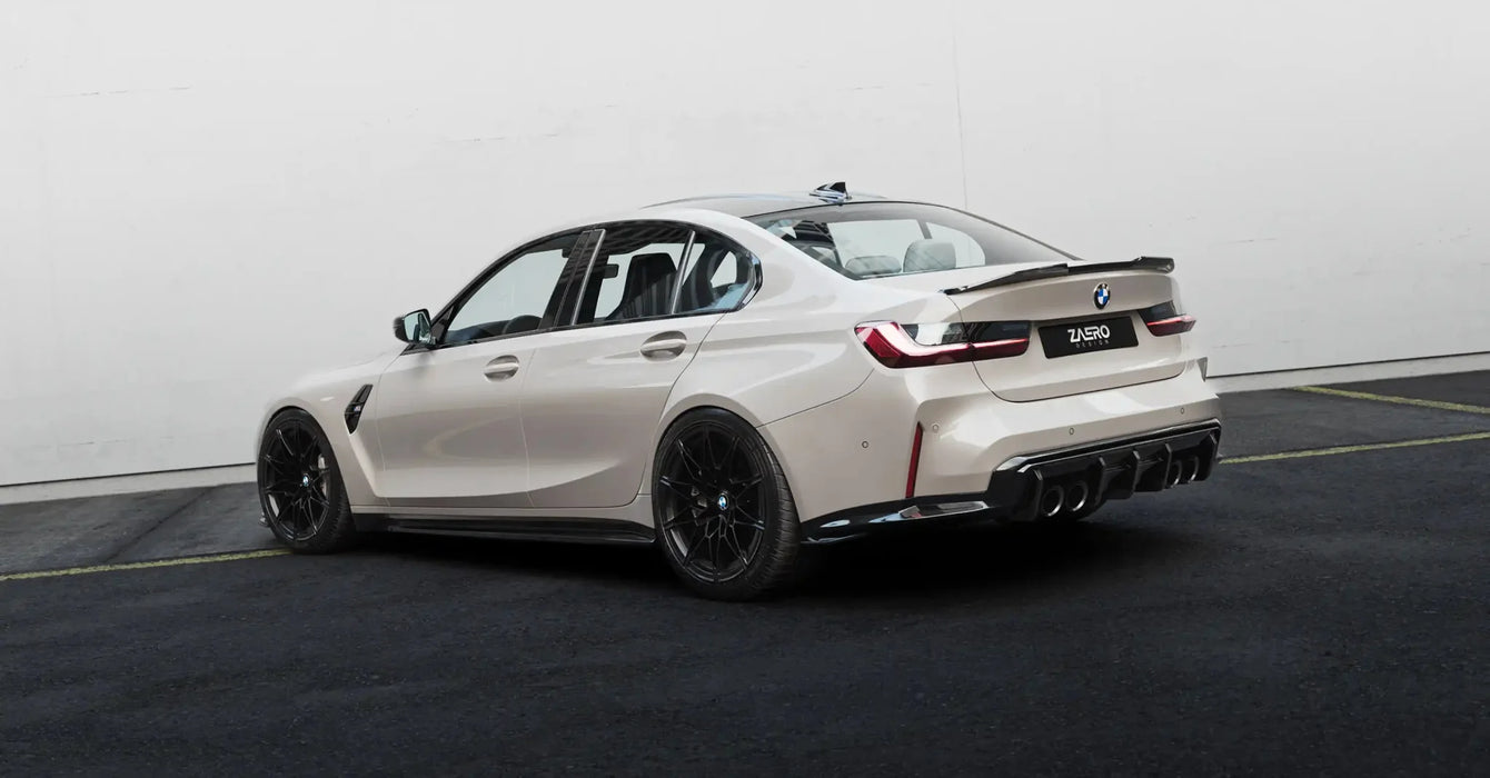 BMW M3 G80 G81 & M4 G82 G83 EVO - S Gloss Black Rear Diffuser by ZAERO (2021+) - AUTOID - Rear Diffusers - Zaero Design