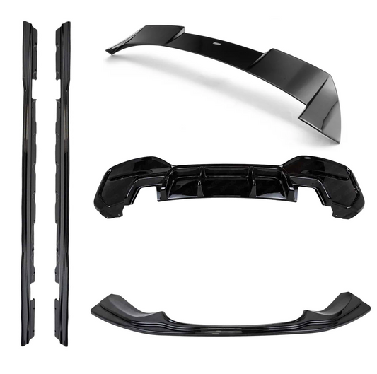 BMW 1 Series, M135i & M140i F20 F21 LCI Gloss Black V2 Body Kit