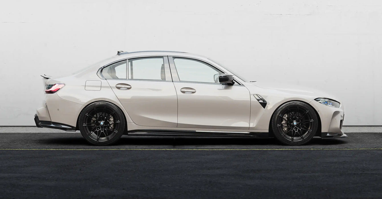Zaero Design BMW M3 G80 G81 EVO-S Gloss Black Diffuser Extensions by ZAERO (2021+)  Side Skirts & Winglets  AUTOID  