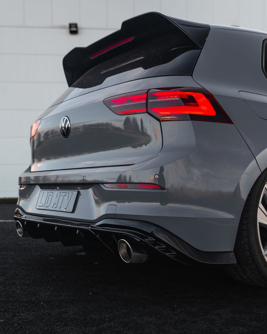 VW Golf GTI Mk8 EVO - 1 Gloss Black Rear Diffuser by ZAERO (2020+) - AUTOID - Rear Diffusers - Zaero Design