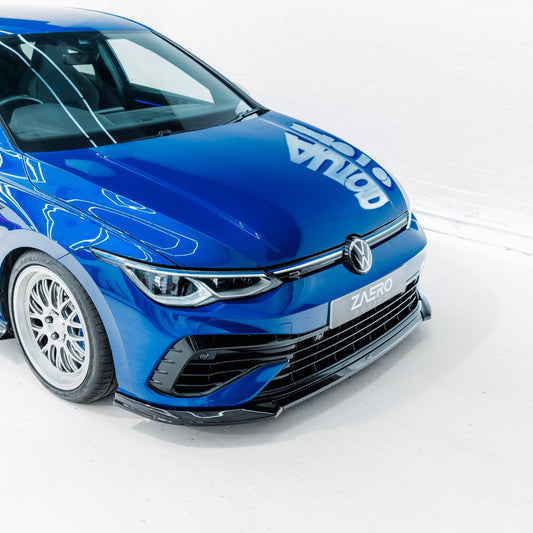 VW Golf R Mk8 EVO - 1 Gloss Black Front Splitter by ZAERO (2020+) - AUTOID - Front Lips & Splitters - Zaero Design