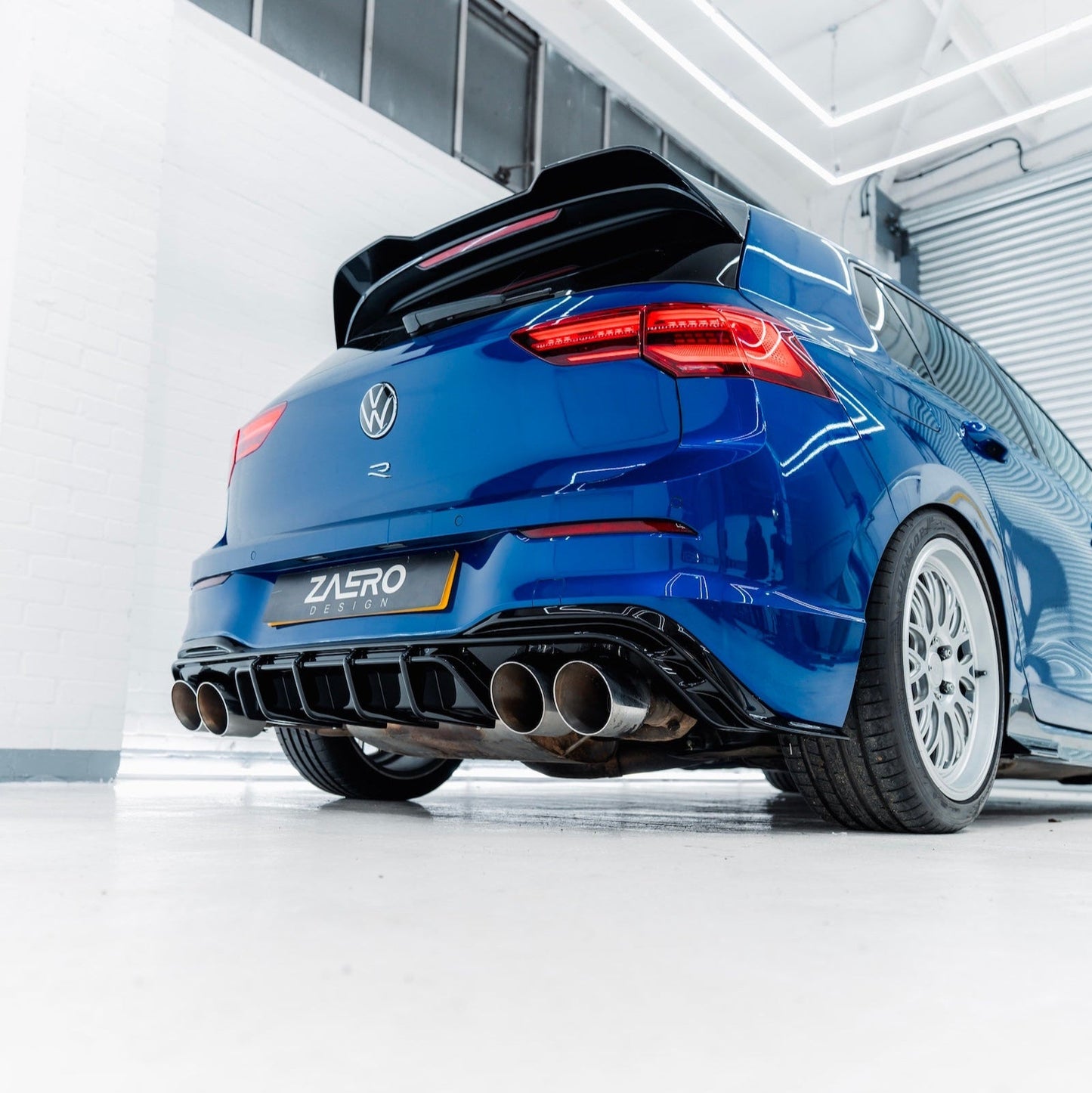 VW Golf R Mk8 EVO - 1 Gloss Black Rear Diffuser by ZAERO (2020+) - AUTOID - Rear Diffusers - Zaero Design