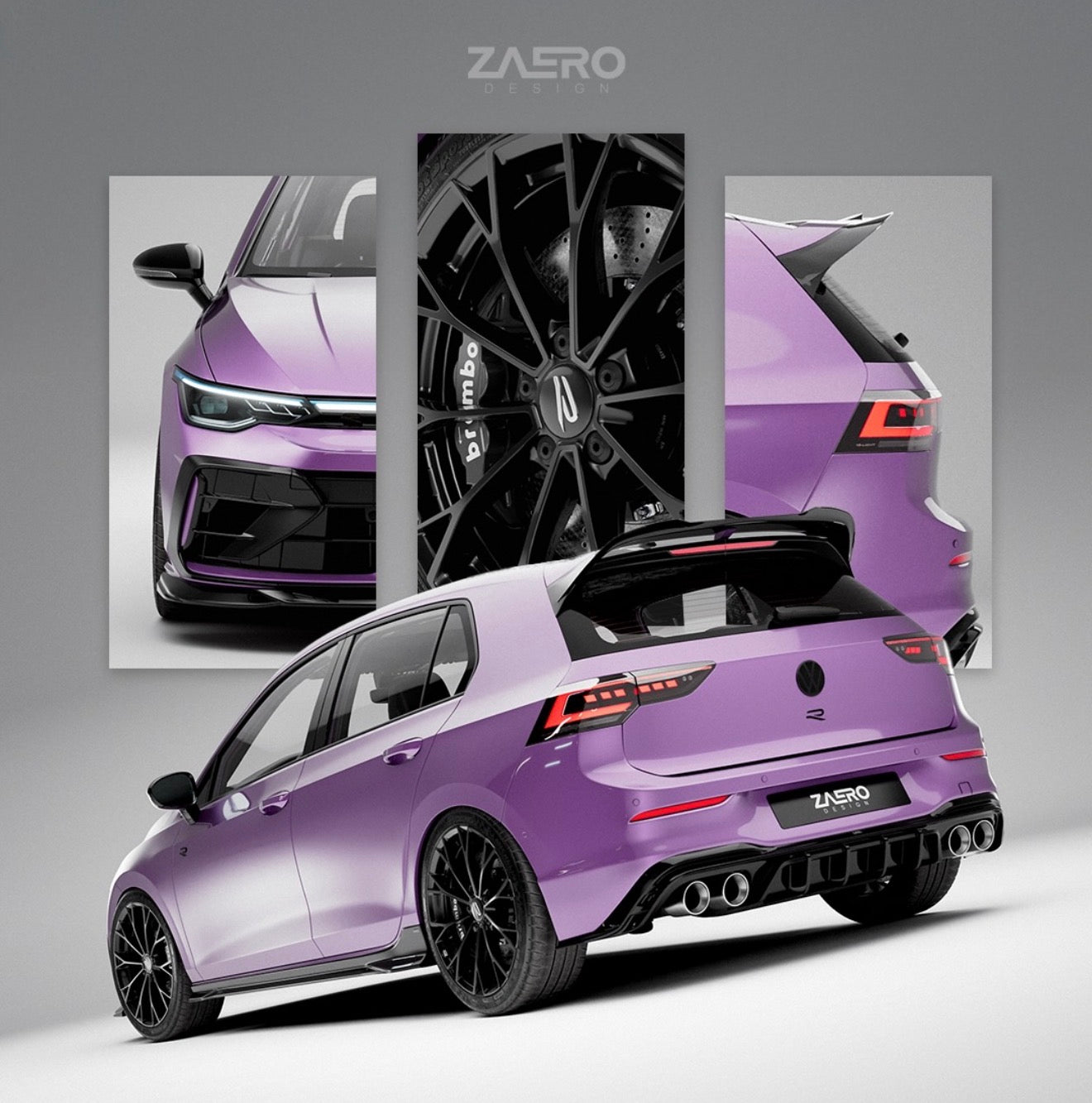 VW Golf R Mk8.5 Gloss Black Body Kit