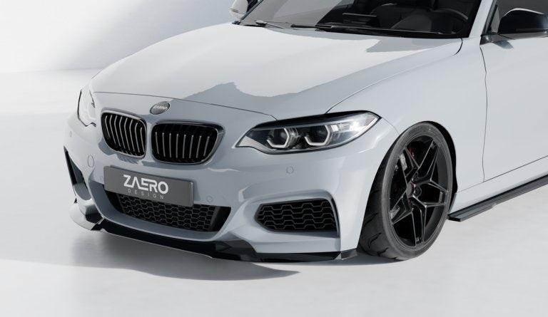BMW 2 Series, M235i & M240i F22 F23 EVO-1 Gloss Black Front Splitter by ZAERO (2014-2019), Front Lips & Splitters, Zaero Design - AUTOID | Premium Automotive Accessories