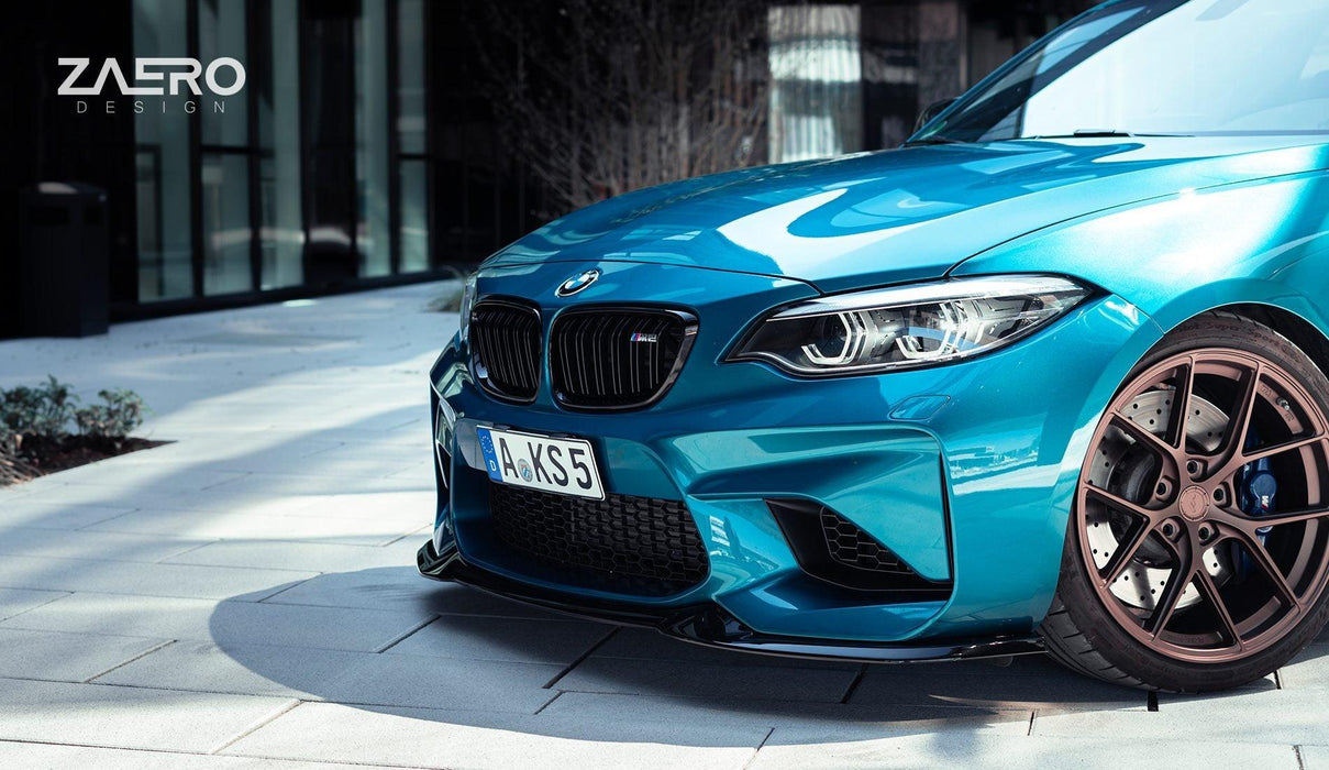BMW M2 F87 EVO-S Gloss Black Front Splitter by ZAERO (2015-2018), Front Lips & Splitters, Zaero Design - AUTOID | Premium Automotive Accessories